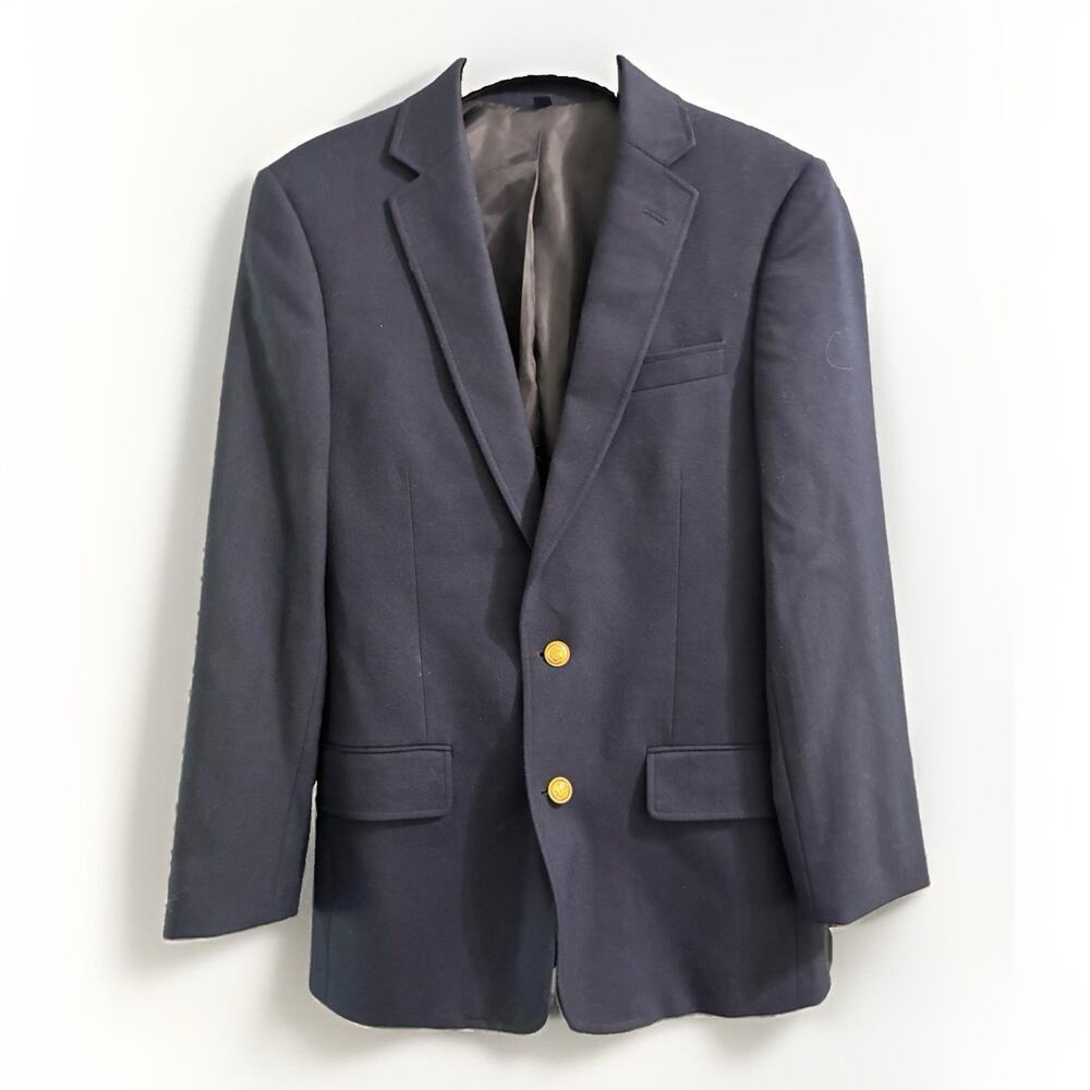 J Crew Thompson University Blazer Men's 34R Blue Wool Naval Anchors Classic